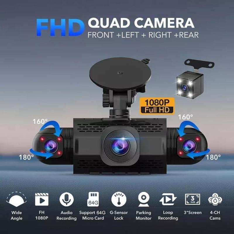 4-Channel 360° Dash Camera Set