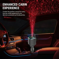 7-in-1 Universal Retractable Car Charger with Intelligent Voltage Display and Starry Sky Light