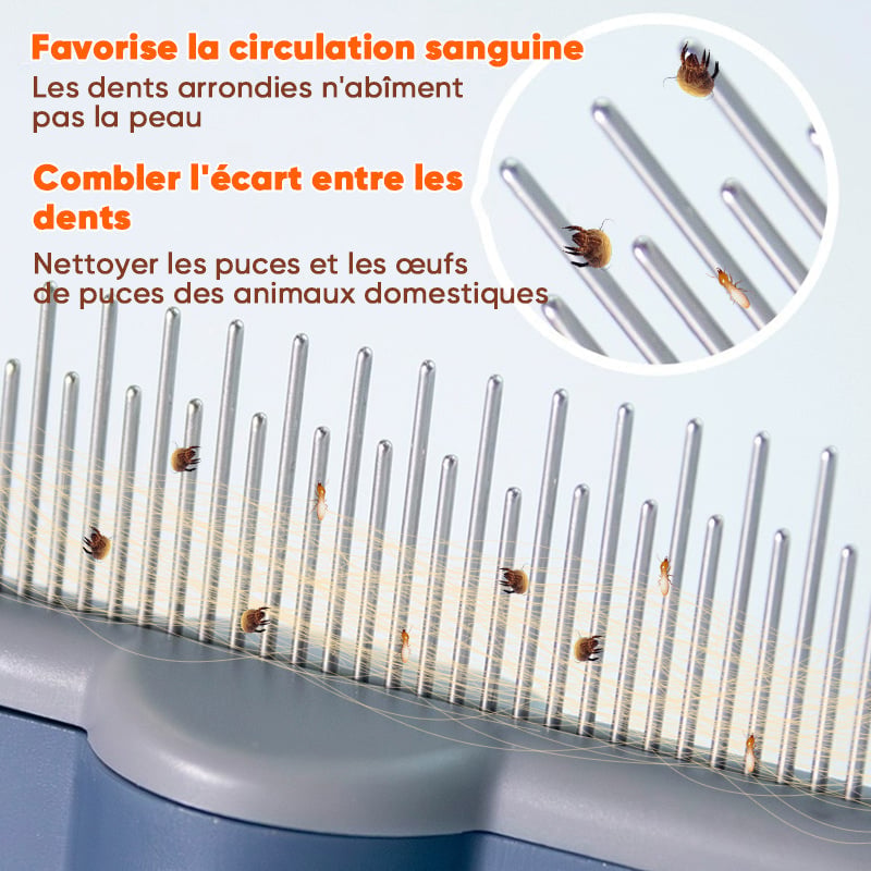 Brosse de toilettage autonettoyante pour animaux de compagnie