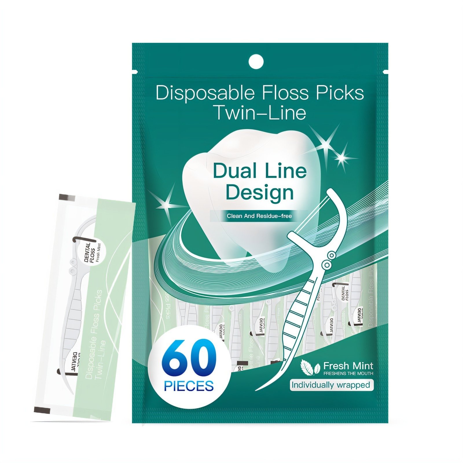 ✨ Disposable Floss Picks Twin-Line
