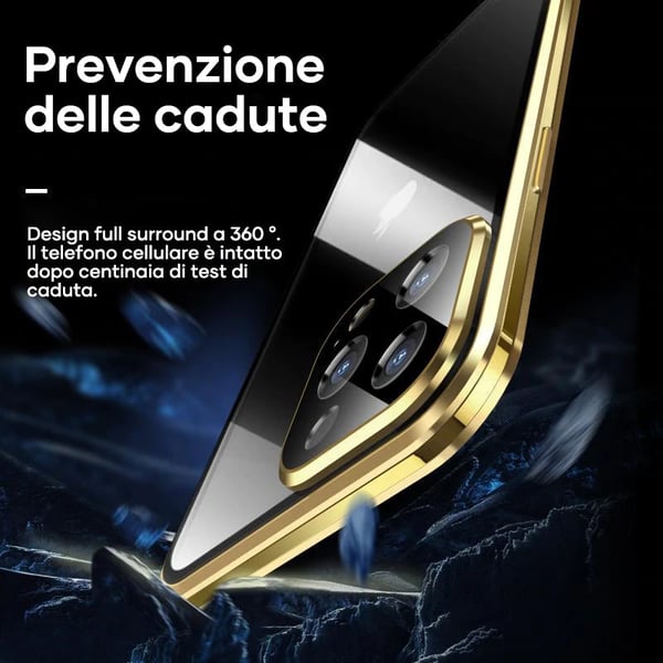 Custodia magnetica per iPhone Vetro temperato a doppio lato