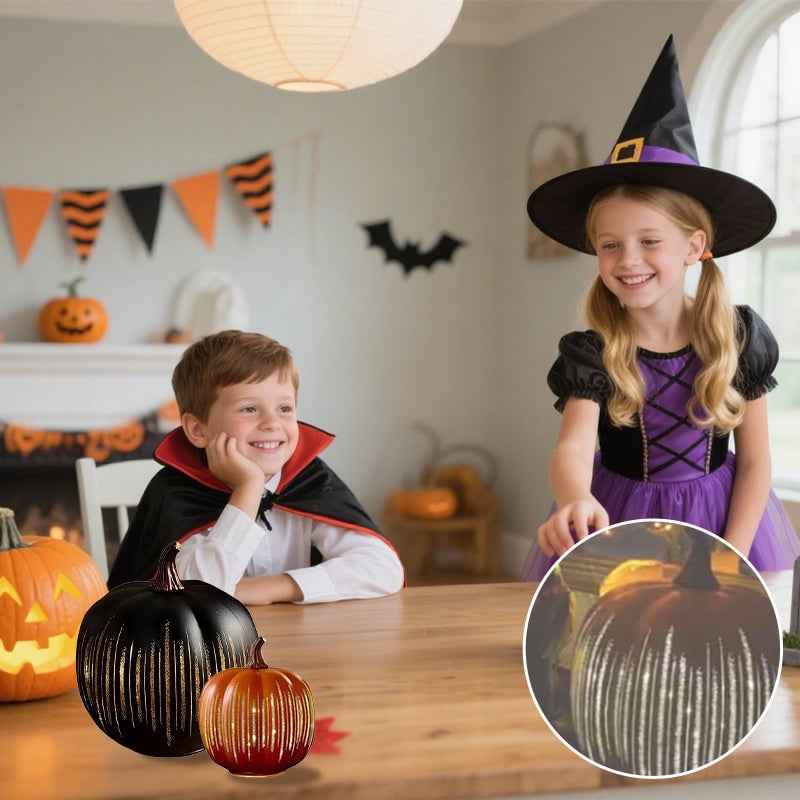 Leuchtender Kürbis für die Wohnraumdekoration