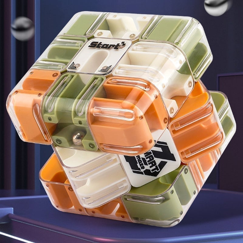 3D Rolling Ball Maze Cube