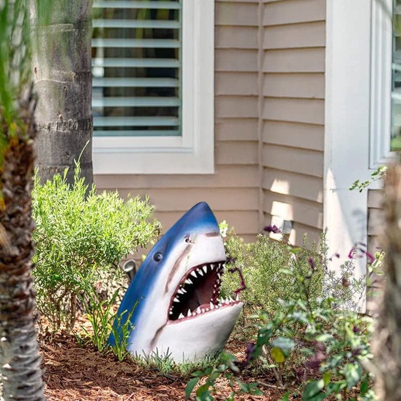 🦈 Décoration de statue d'art de jardin de requin