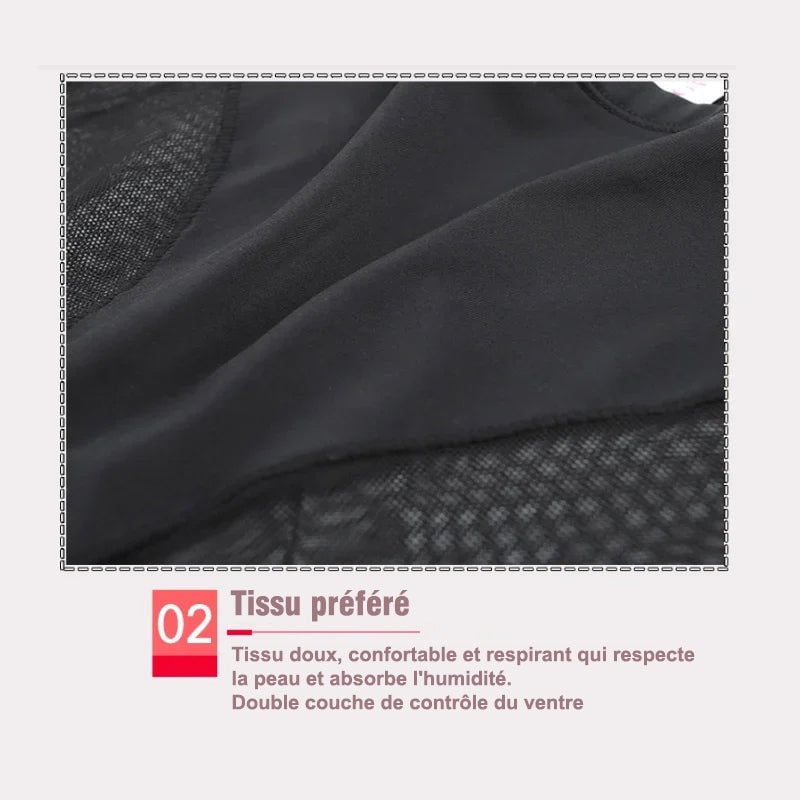 Slip moulant taille haute en soie glacée sans couture