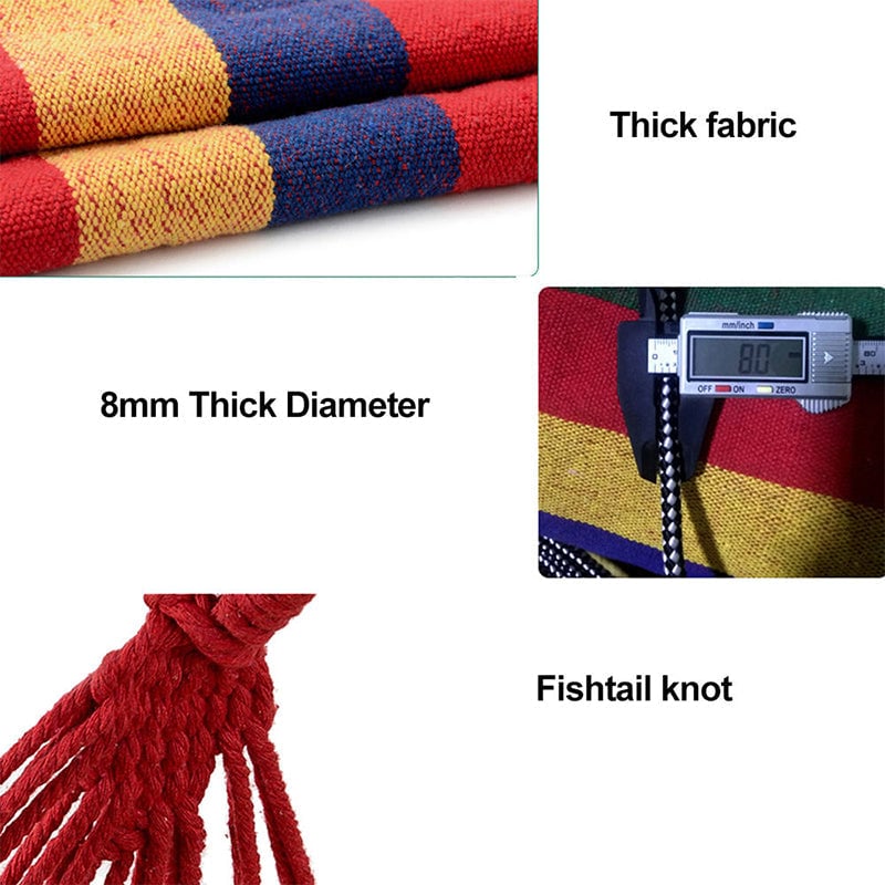 Outdoor Thick Canvas Hammock with Ropes