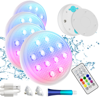 2/4 PCS - Ultra-High Brightness Rechargeable Submersible LED Lights with Remote
