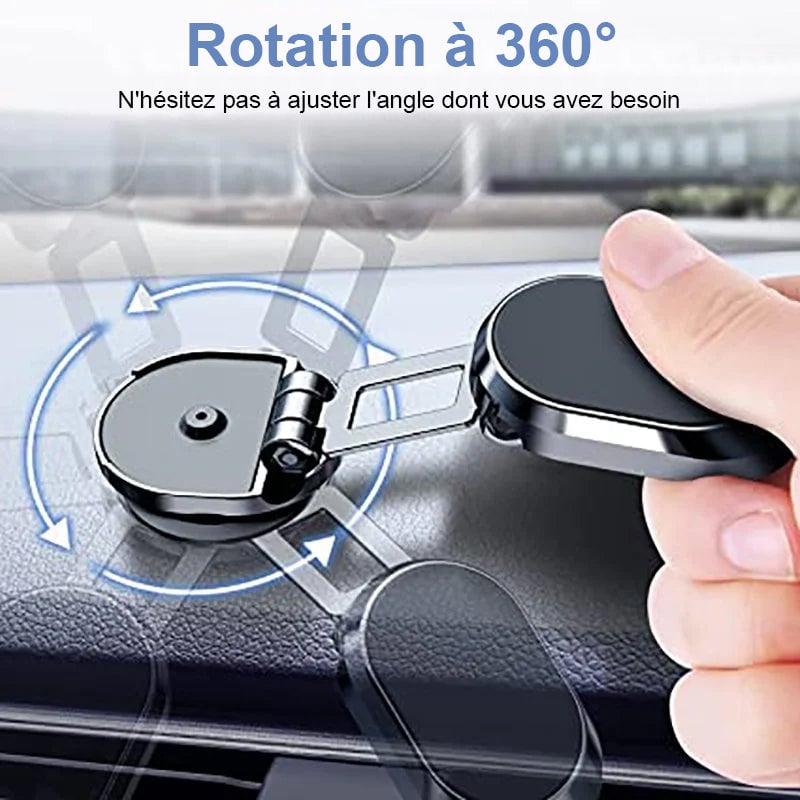 Support de téléphone magnétique pliable en alliage pour voiture