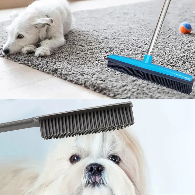Three-Section Telescopic Pole Carpet Delinting Broom