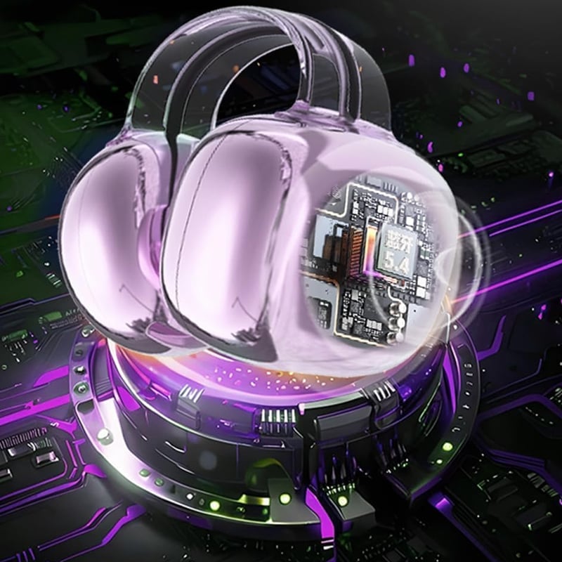 Bluetooth Headphones with Pearl Bow and Ear Clip