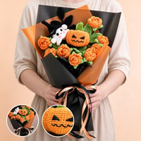 Handmade Crochet Halloween Flower Bouquet