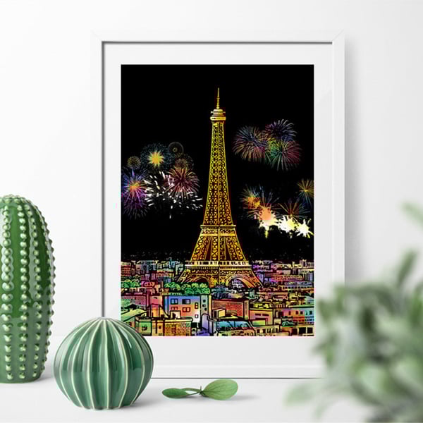 Scratch Art Book For Adults -Colorful City Series