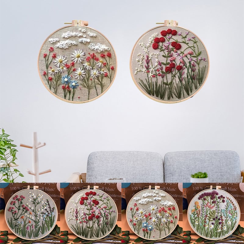 Bloemenpakket met borduurringen voor beginners