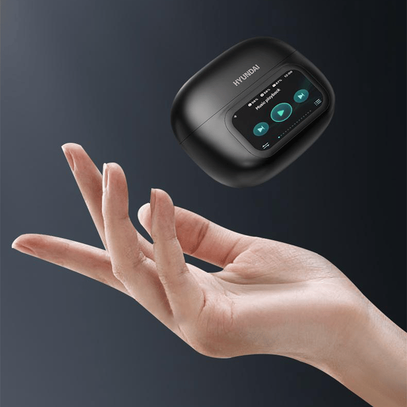 Clip-On Ear LCD Full Color Touch Screen Audio Wireless Headphones