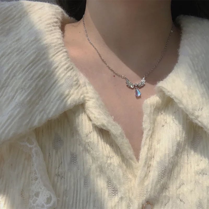 Wing Moonstone Pendant Necklace