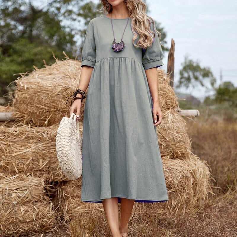Loose Cotton Linen Dress