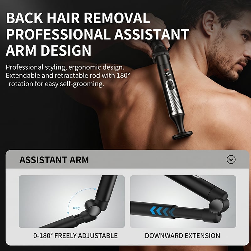 Sakerplus® Electric Back Shaver Body Grooming Kit