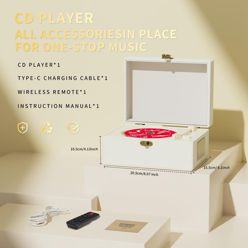 Sakerplus Rechargeable Leather CD Player