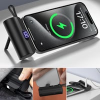 Mini Powerbank-Kapsel Mit Integriertem Ladekabel