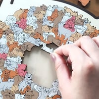 135-Piece Cat-Shaped Wooden Puzzle