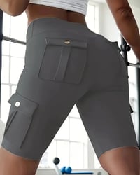 Single Buckle Solid Color Yoga Leggings