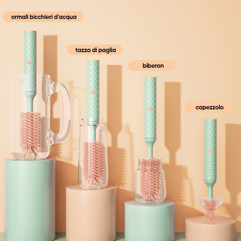 Spazzola elettrica per bottiglie in silicone