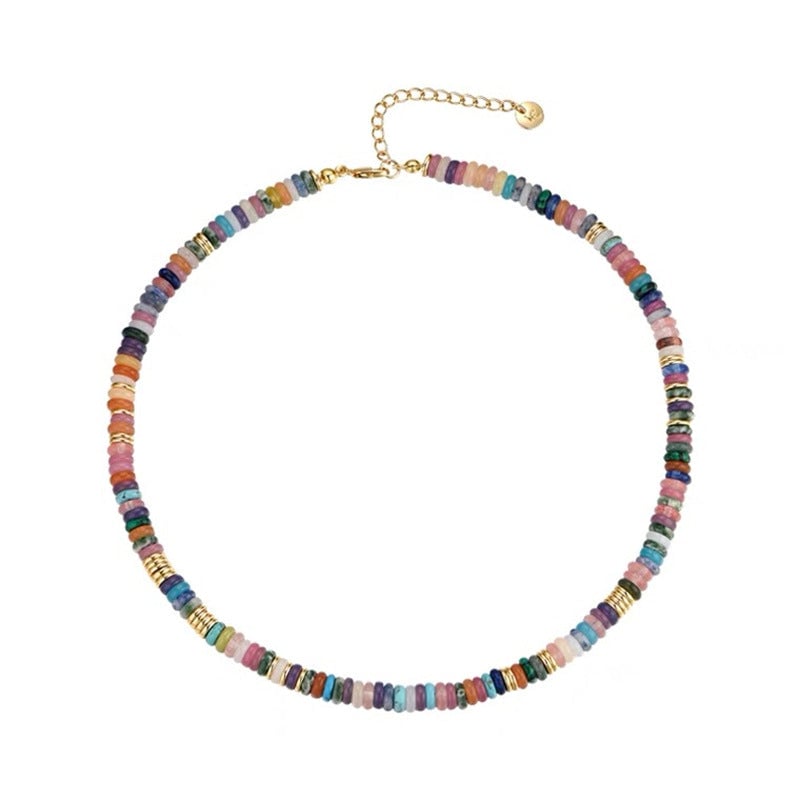 Frisbee Natural Beaded Necklace