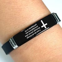 Inspirational Quote Bible Verse Cross Bracelets