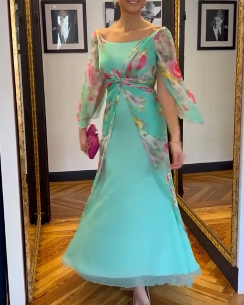 Elegantdesignet kjole med print