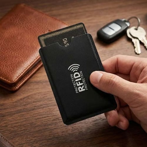 Ultra slim RFID blocking card sleeve in a wallet slot