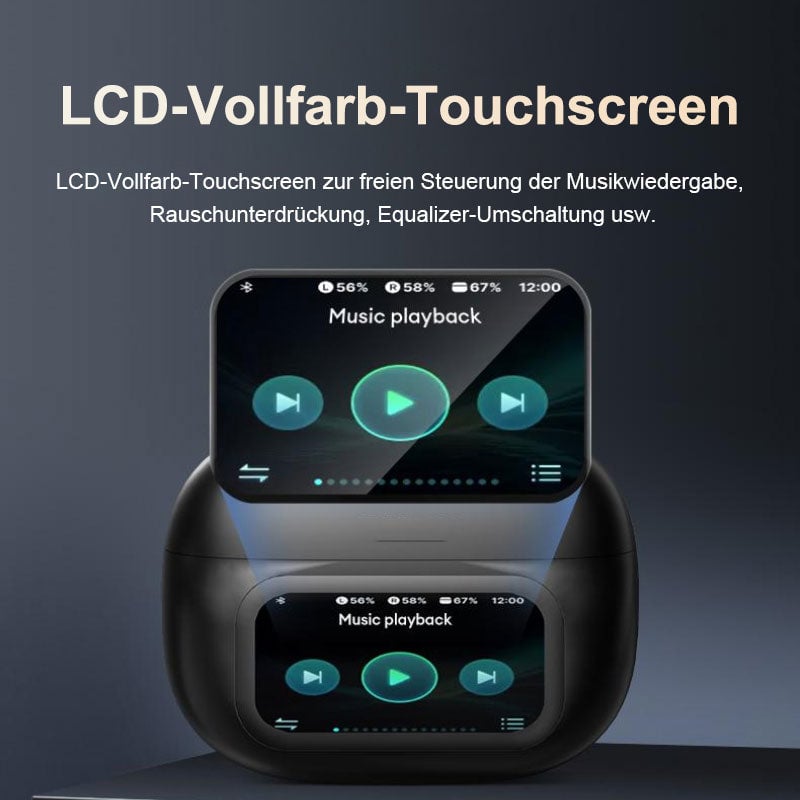 Schnurloses On-Ear-LCD-Farb-Touchscreen-Audio-Headset