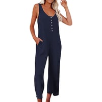 Ensfarget knapp Jumpsuit Backpacking Bukser med lommer