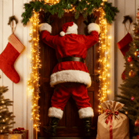 🎅Weihnachtsmann-Türdeko-Aufkleber