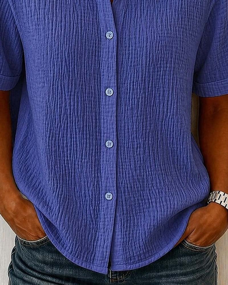 Short-Sleeve Collared Shirt