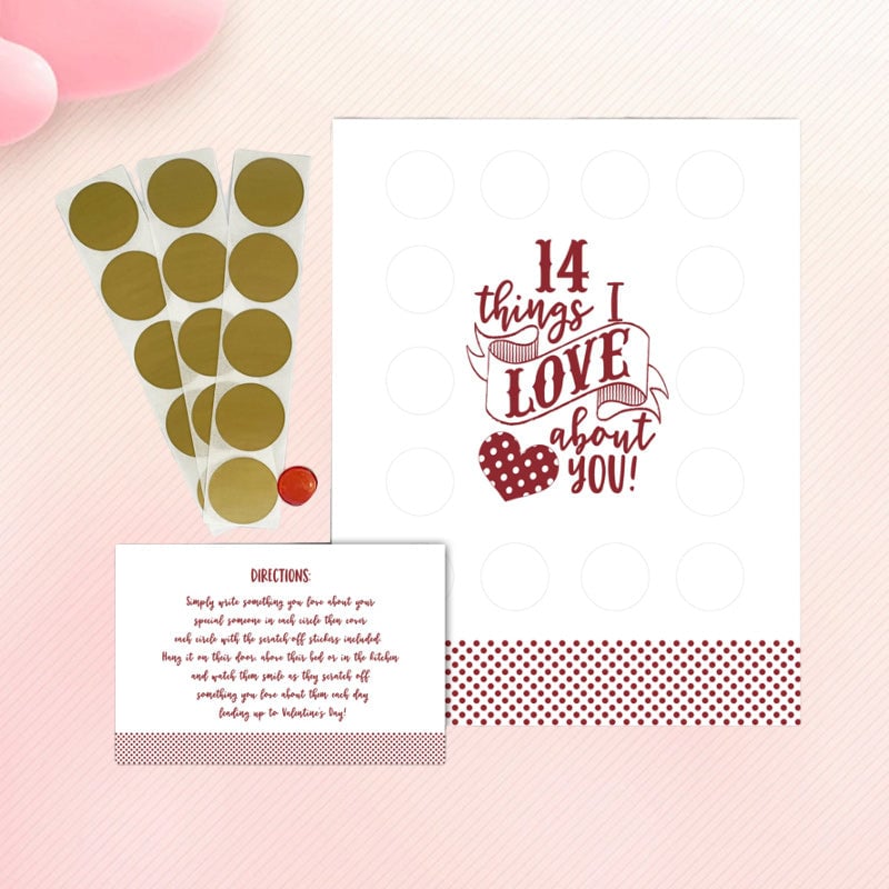 Valentine's Scratch Off Advent "14 things I love about you!"