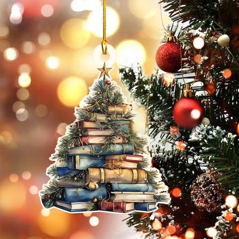 Christmas tree book pendant