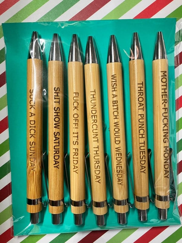 7pcs Bamboo Funny ballpoint Pens