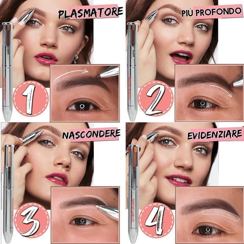 Contorno sopracciglia & penna illuminante 4 in 1