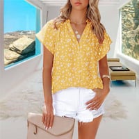 Camicia da donna con stampa scollo a V