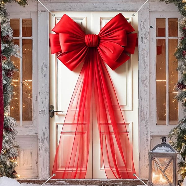 Christmas Door Bow Ribbon Decoration
