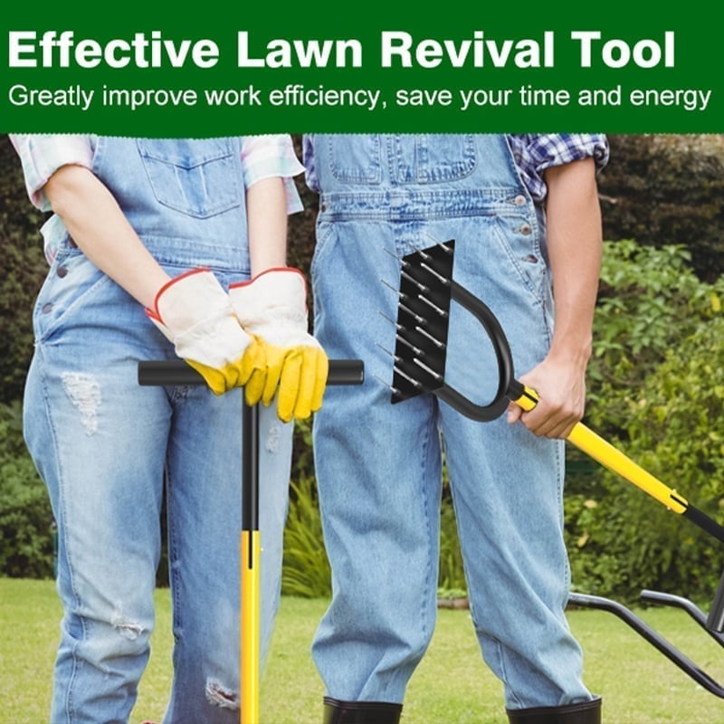 Manual Spring-Loaded Lawn Aerator & Tiller
