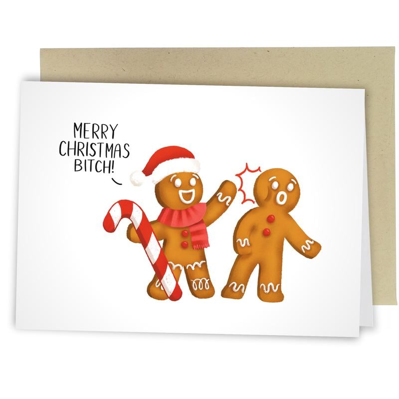 Set lustiger Weihnachtskarten