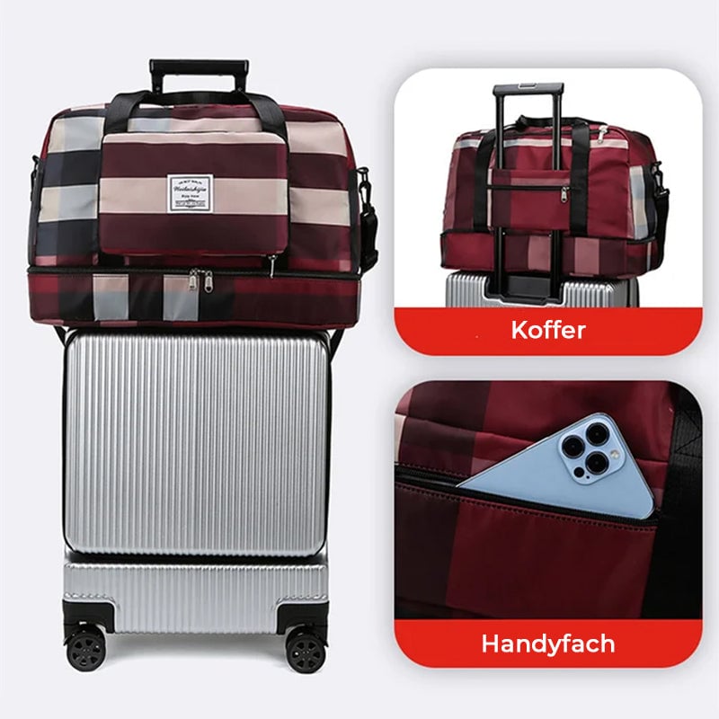 Faltbare Reisetasche mit Trocken-/Nasstrennung