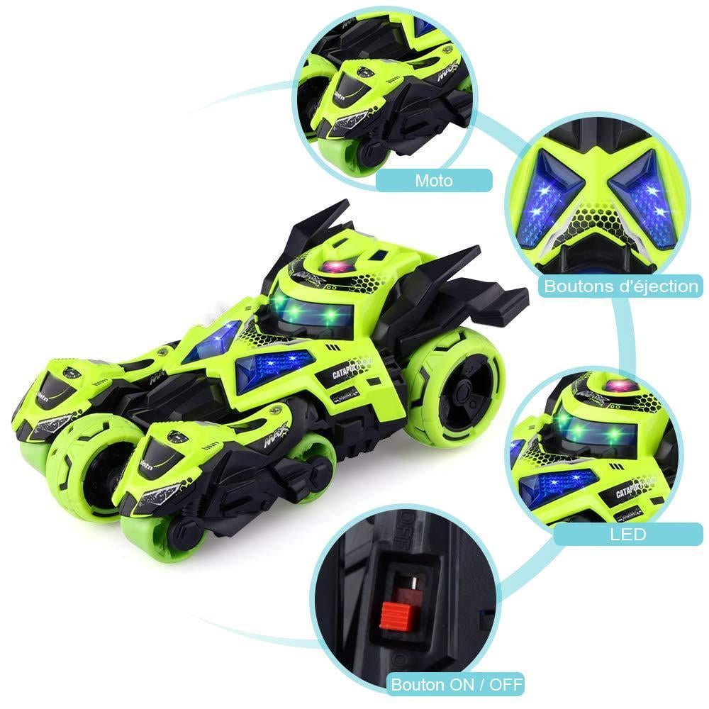 3 en 1 Alliage Catapulte Jouet Voiture avec Deux Motos