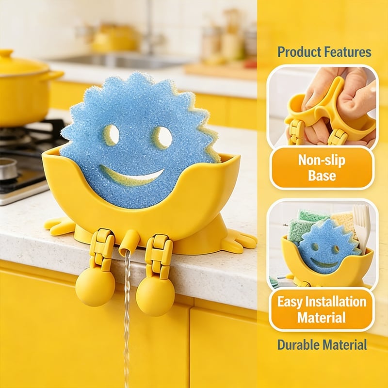 Smiley Dishwashing Sponge Holder
