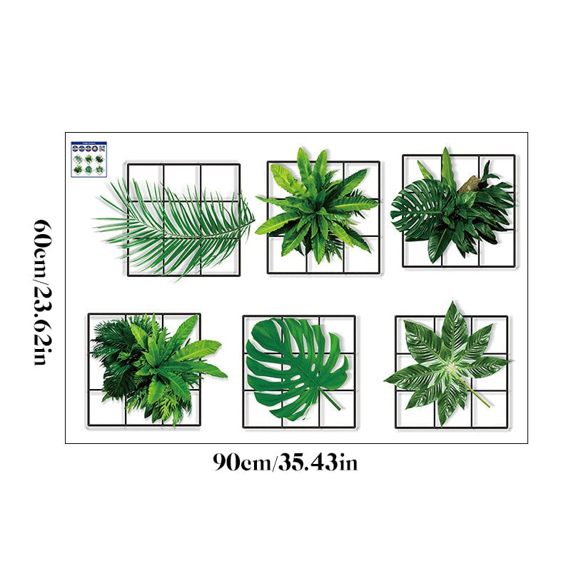Autocollant Mural 3D Plante Verte
