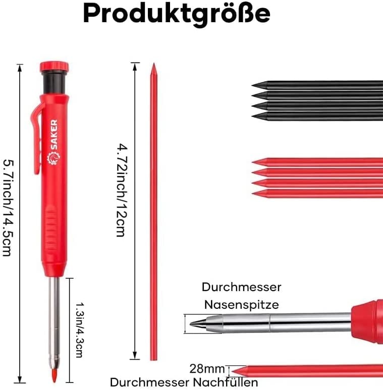 Saker Multifunktionales Anreißwerkzeug DIY Anreißlehre mit Tieflochstift