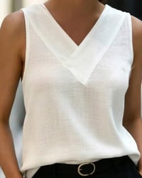 Sleeveless V-Neck Cross Tank Top