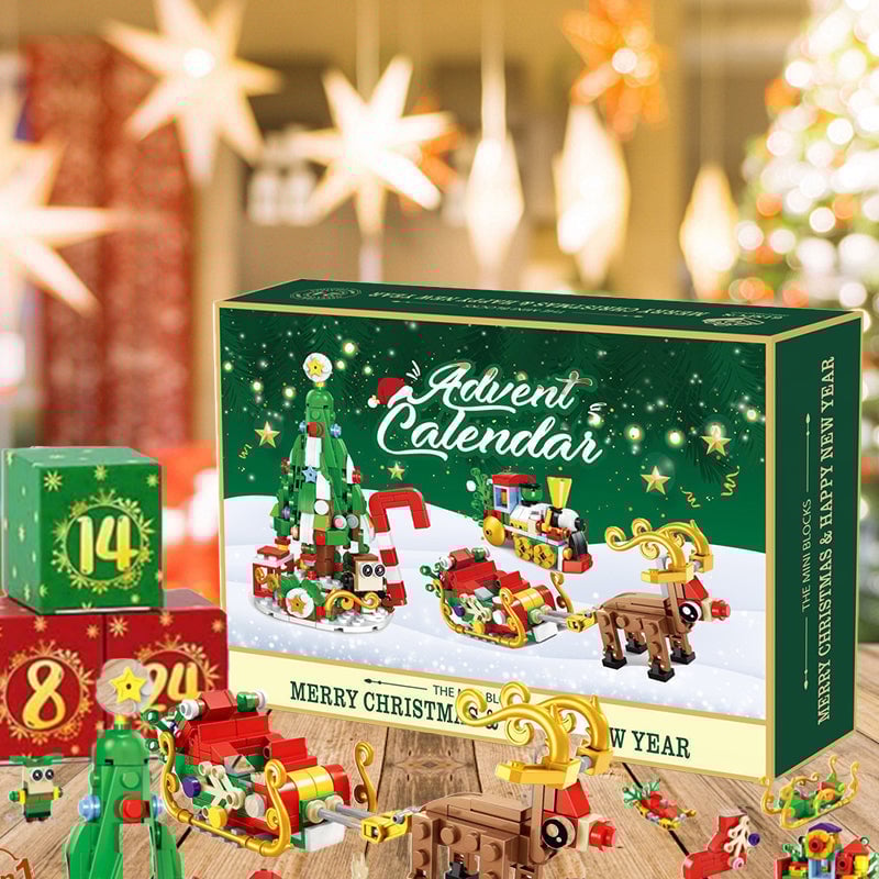 Adventskalender mit Weihnachts-Bausteinen