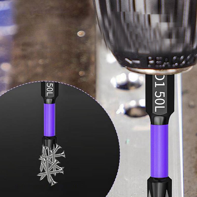 Purple non-slip screwdriver bits set